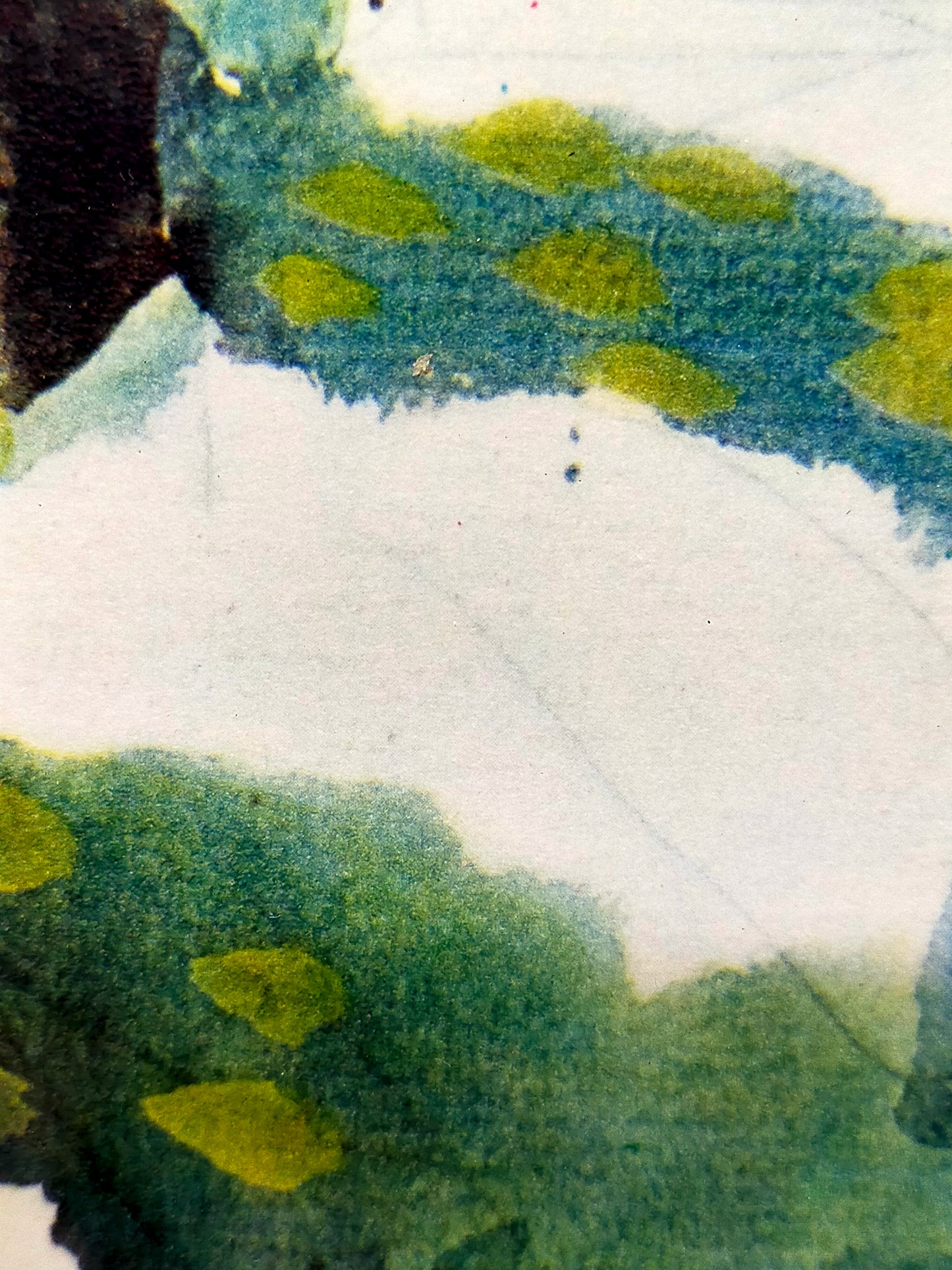 Deutsche Schule (XX) – Gartenansicht mit Haus Expressionistische Landschaft