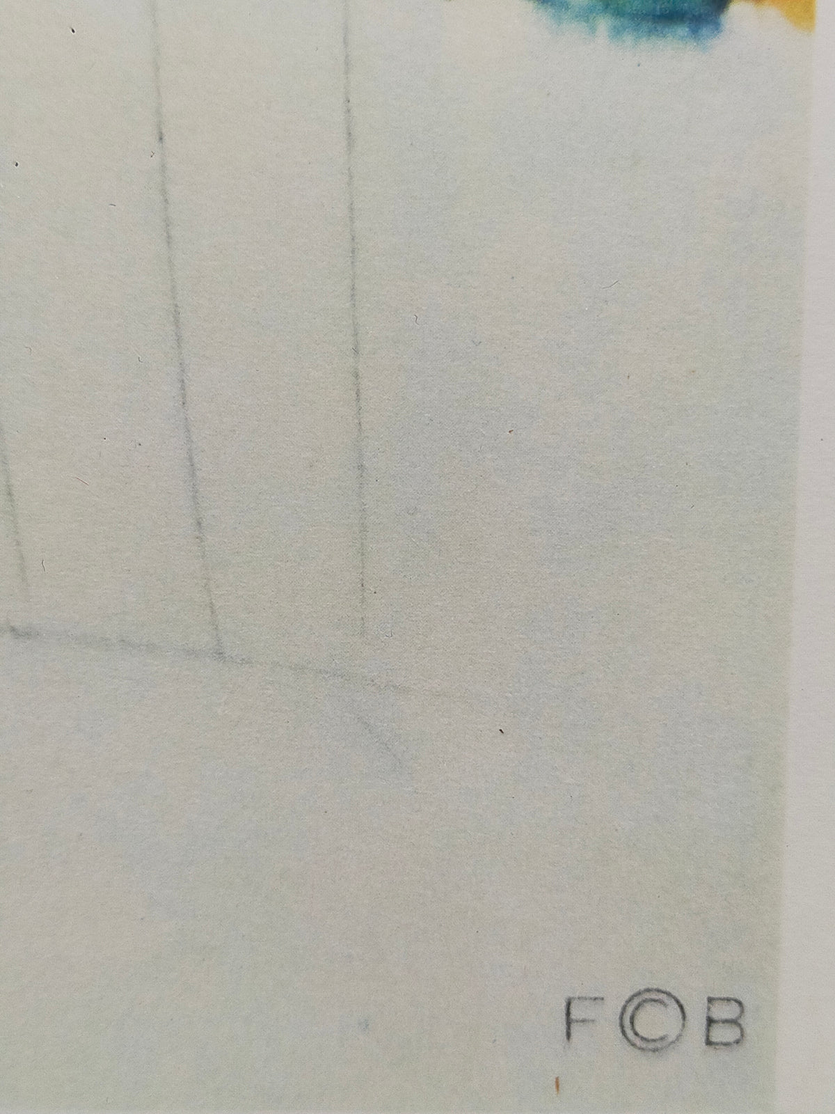 Deutsche Schule (XX) - Abstraktes Haus im Garten - Farbige Lithographie