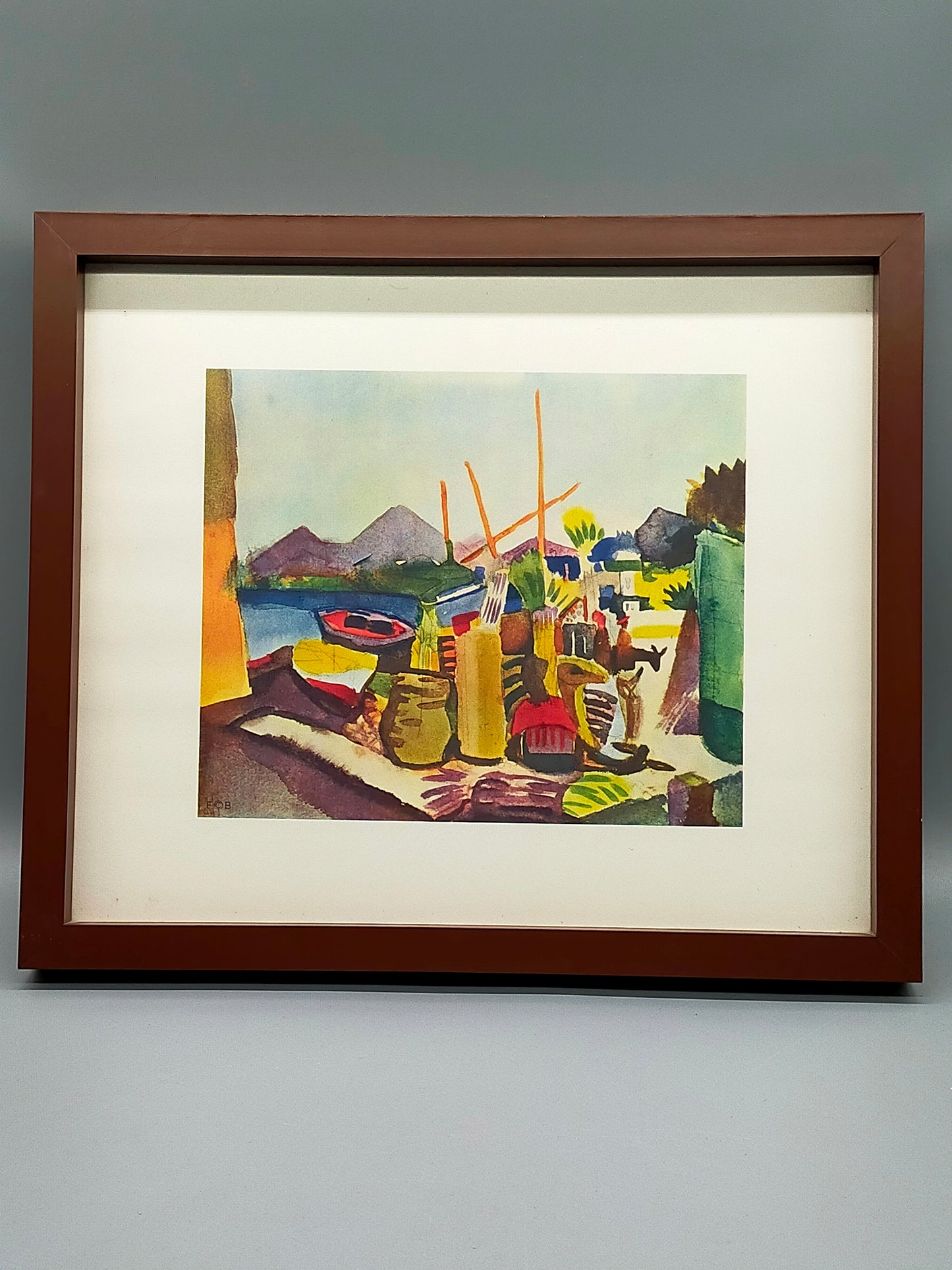 Deutsche Schule (XX) Expressionistische Hafenlandschaft Lithographie