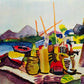 Deutsche Schule (XX) Expressionistische Hafenlandschaft Lithographie