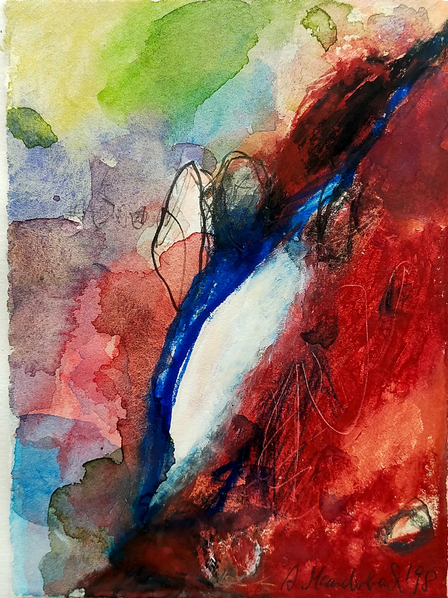 Expressives Abstraktes Gemälde – A. Mandelbad 1998