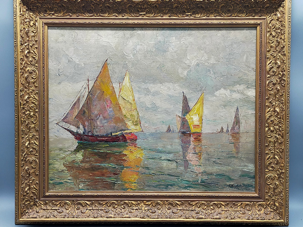 Eindrucksvolles Ölgemälde – Regatta mit Segelschiffen von Tandler 59