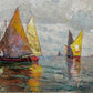 Eindrucksvolles Ölgemälde – Regatta mit Segelschiffen von Tandler 59