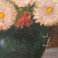 Deutsches Stillleben (XX) – Blumenstrauß in Vase mit Apfel – Öl auf Holz