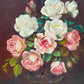 Ölgemälde Rosenstilleben – Gerahmtes Blumenbild Von H. Plück