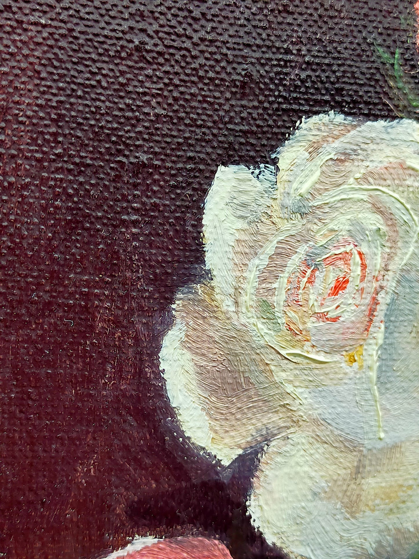 Ölgemälde Rosenstilleben – Gerahmtes Blumenbild Von H. Plück
