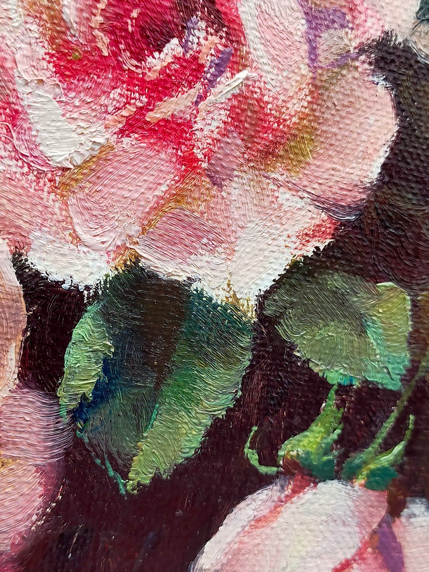 Ölgemälde Rosenstilleben – Gerahmtes Blumenbild Von H. Plück