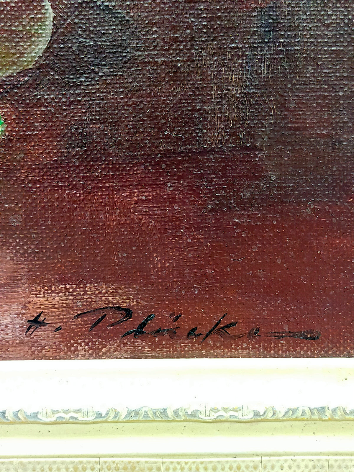 Ölgemälde Rosenstilleben – Gerahmtes Blumenbild Von H. Plück