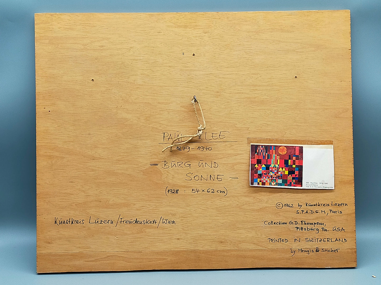 Paul Klee – Burg und Sonne – Kunstdruck Lithografie