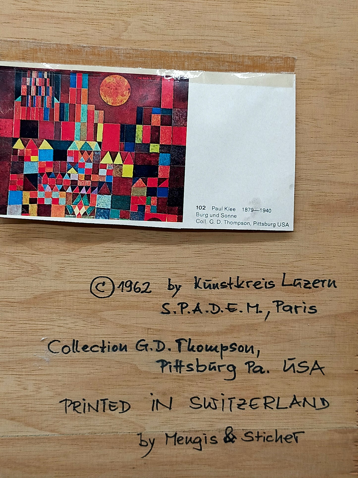 Paul Klee – Burg und Sonne – Kunstdruck Lithografie