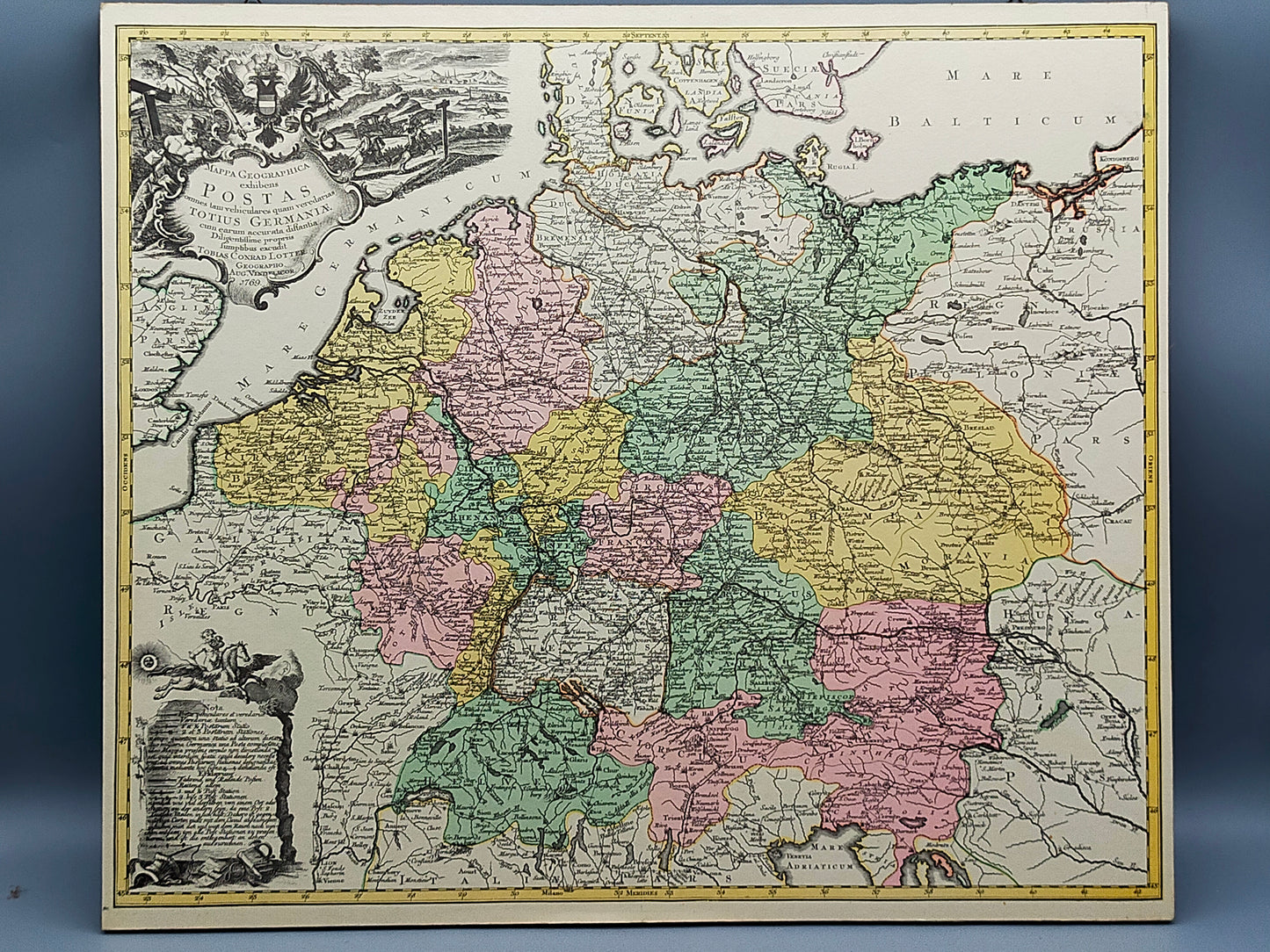 Historische Postkarte – Antike Deutschland Karte 1769