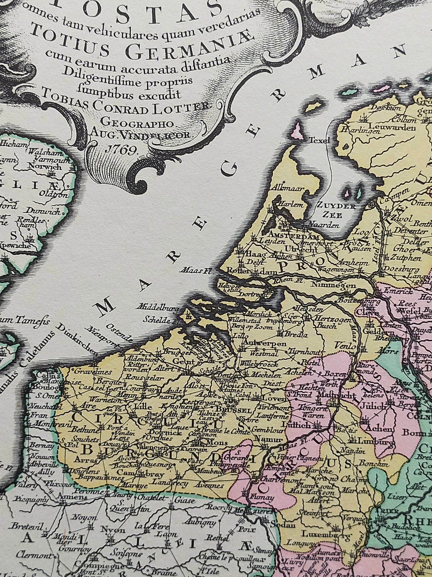 Historische Postkarte – Antike Deutschland Karte 1769