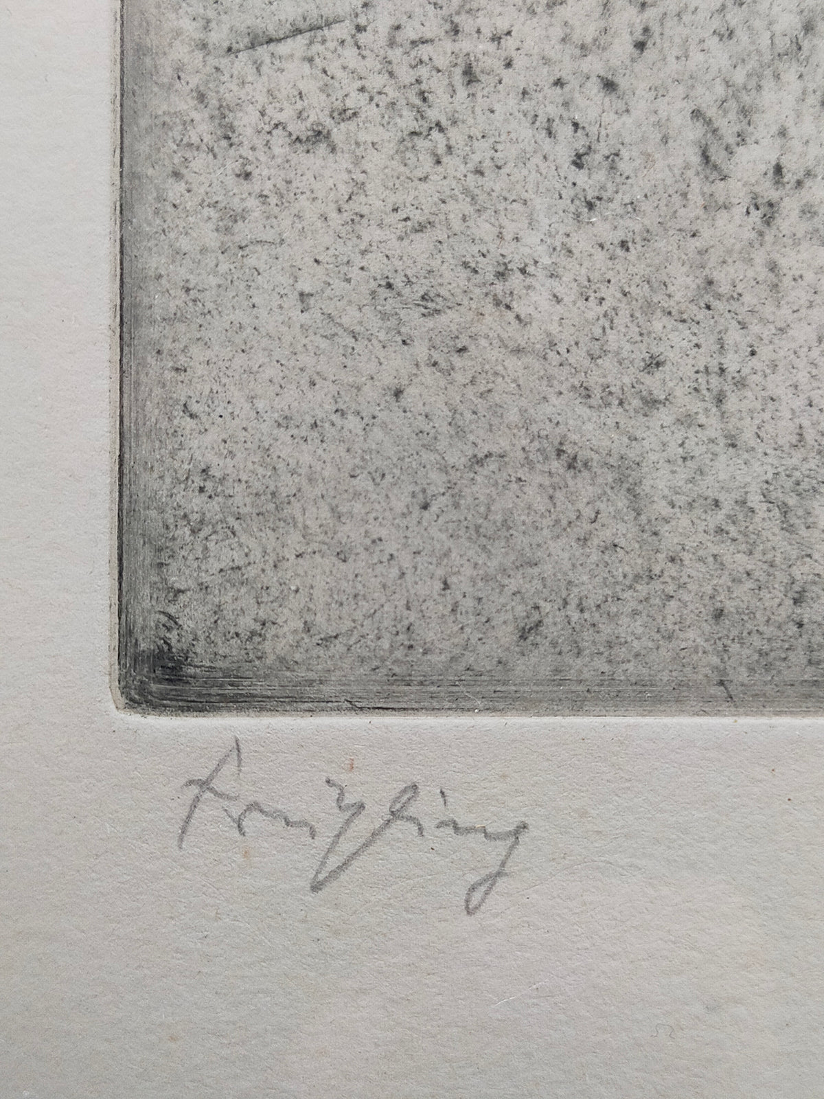 Georg Walter Rössner Frühlingslandschaft mit Spaziergängerin Radierung