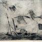 Original Radierung Georg Walter Rössner – Maritime Szene mit Boot