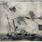 Original Radierung Georg Walter Rössner – Maritime Szene mit Boot