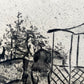 Georg Walter Rössner Radierung – Kutsche und Figuren im Park
