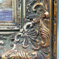 Öl auf Holz – Schneelandschaft mit Fachwerkhaus und Pferdeschlitten