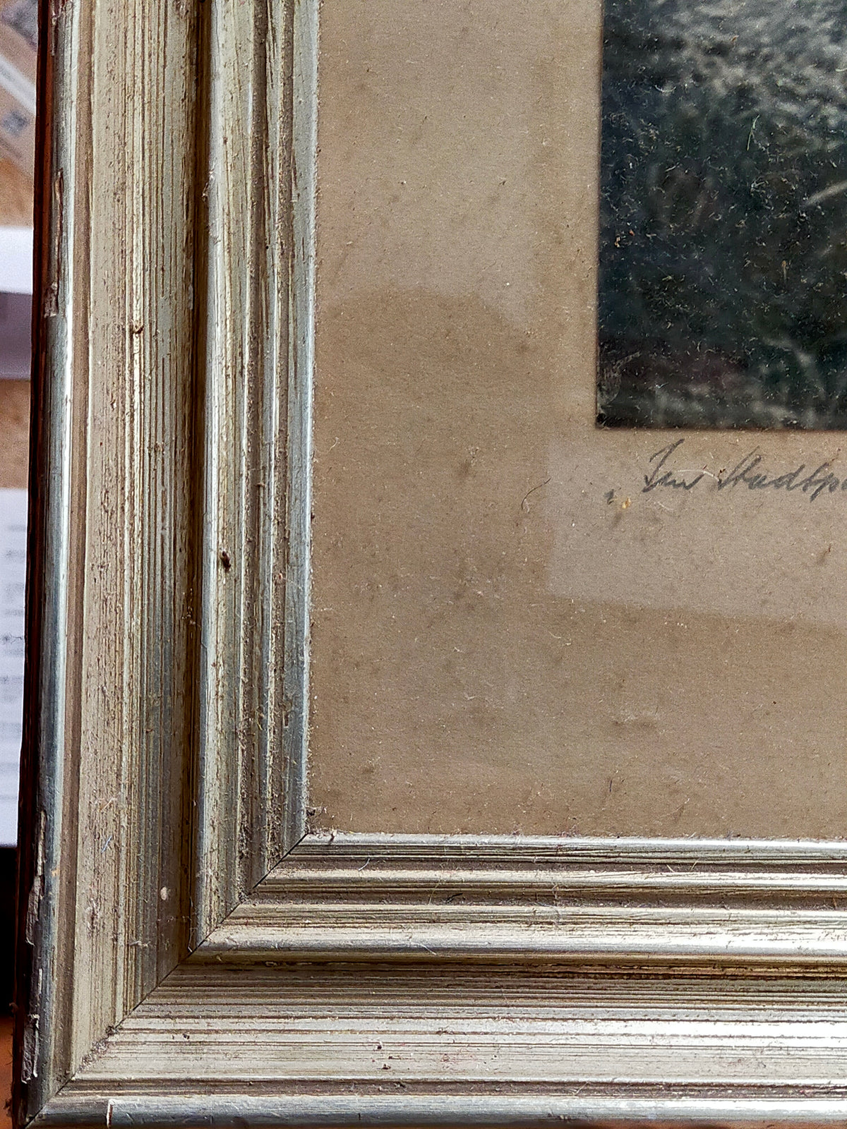 Deutsche Schule (XX) – Im Stadtpark – Schwanenszene mit Bäumen
