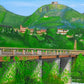 Spanische Schule (XX) – Landschaft mit Brücke und Burg