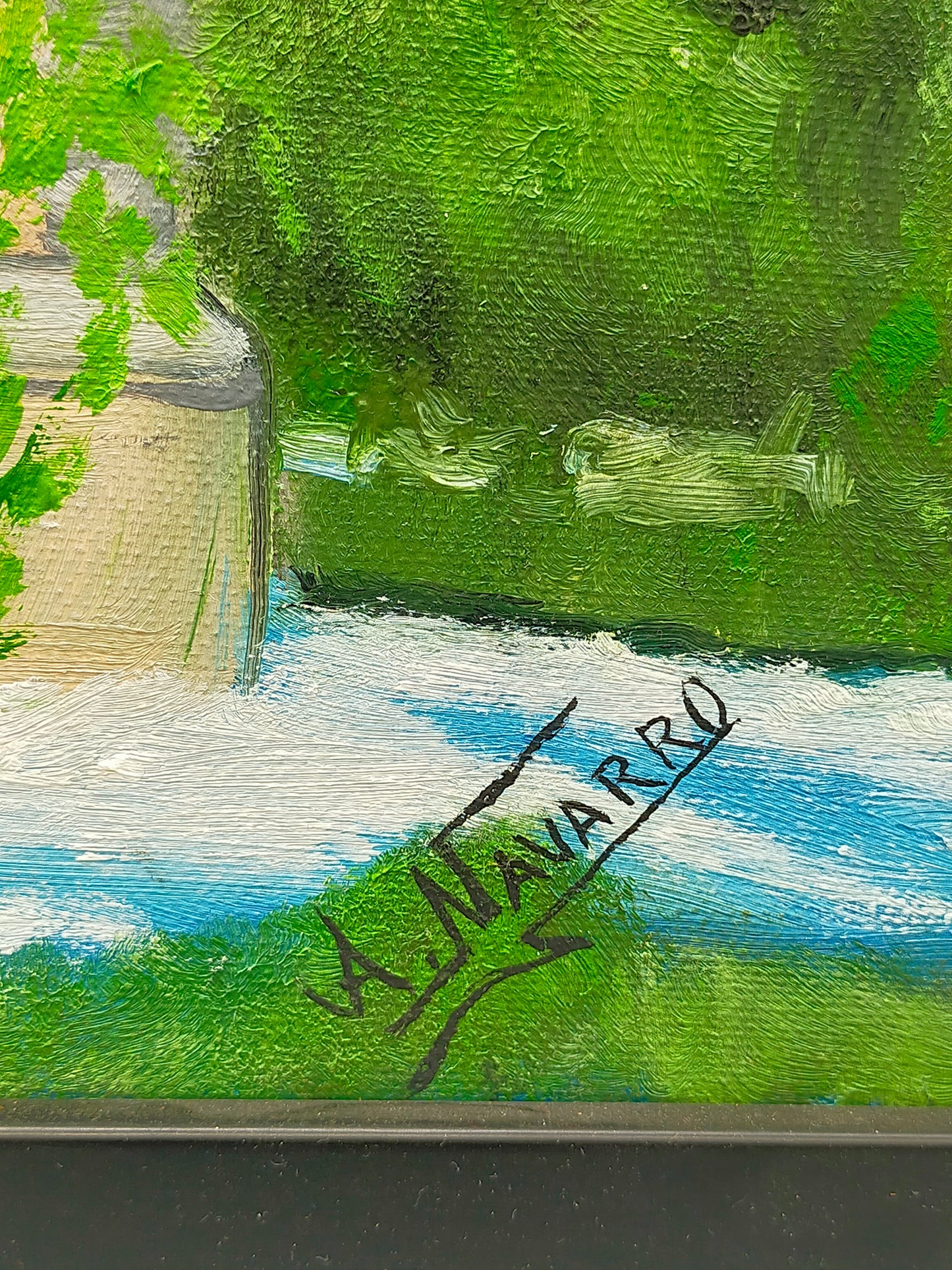 Spanische Schule (XX) – Landschaft mit Brücke und Burg