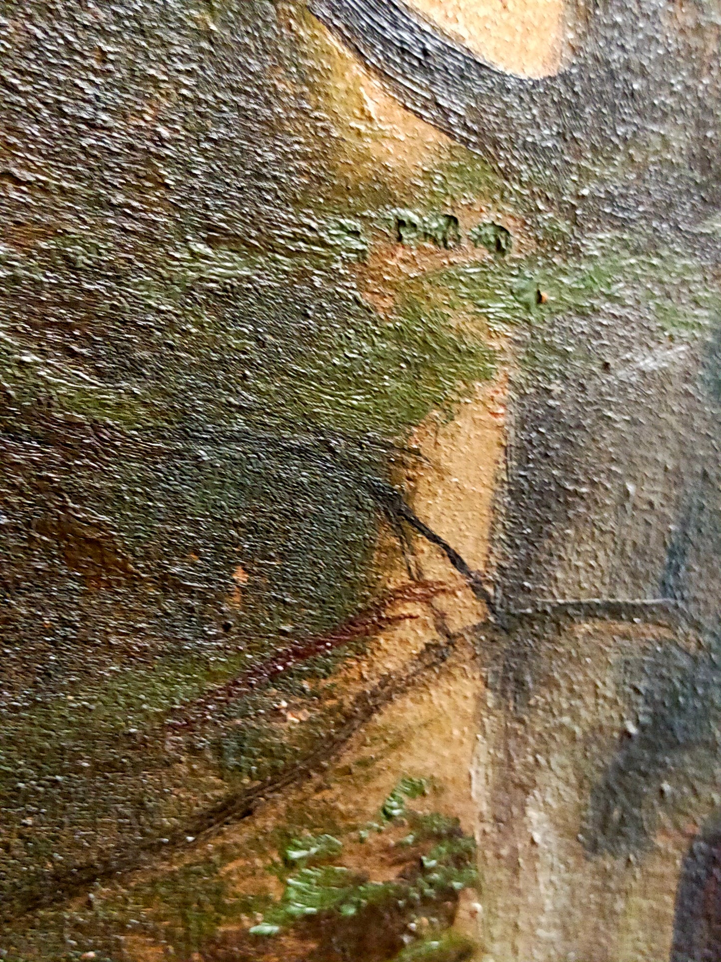 H. Godzews Ölgemälde – Romantische Waldlandschaft mit Bachlauf