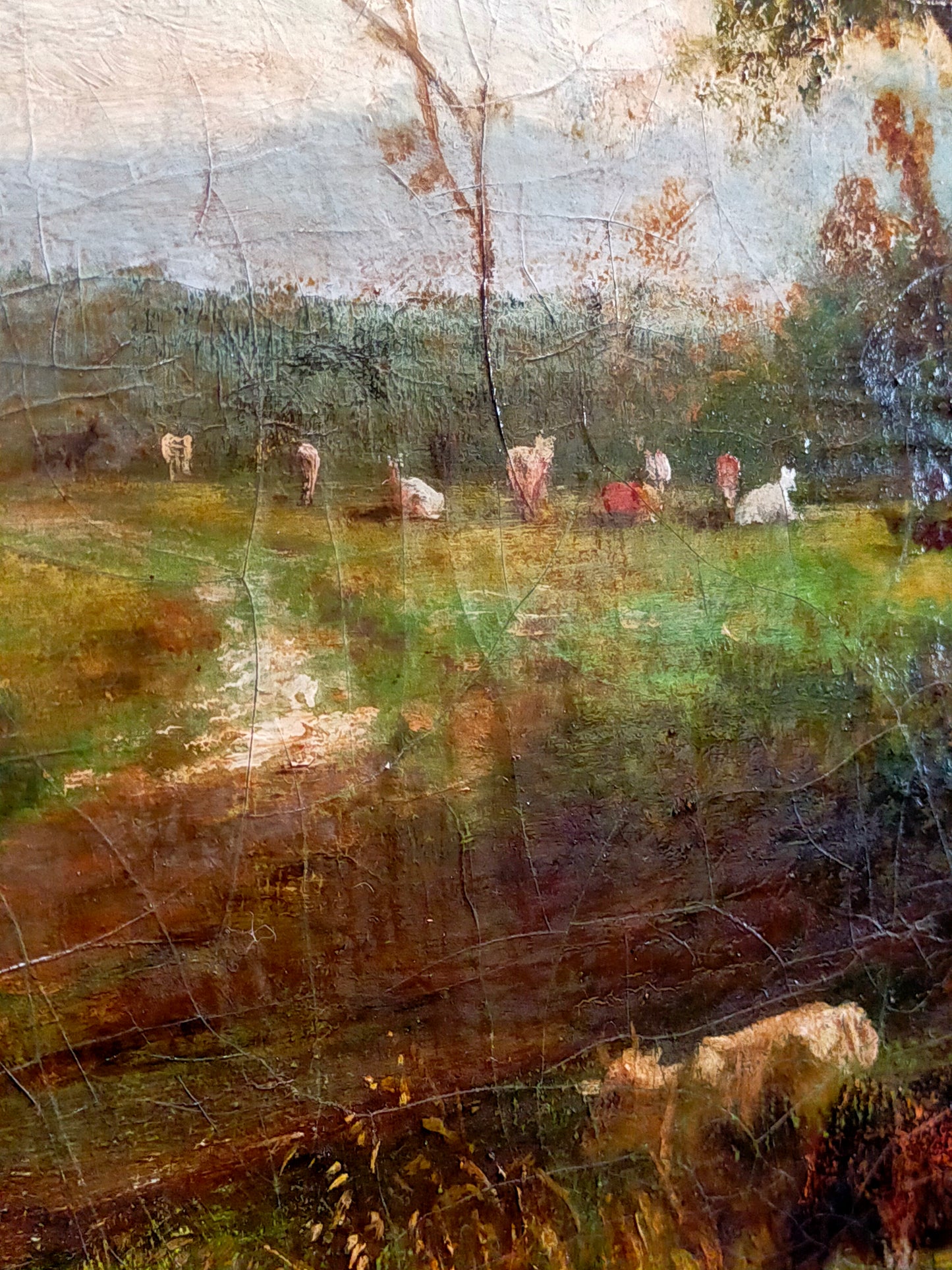A. Bastien- Ölgemälde Landschaft – Öl auf Leinwand gerahmt
