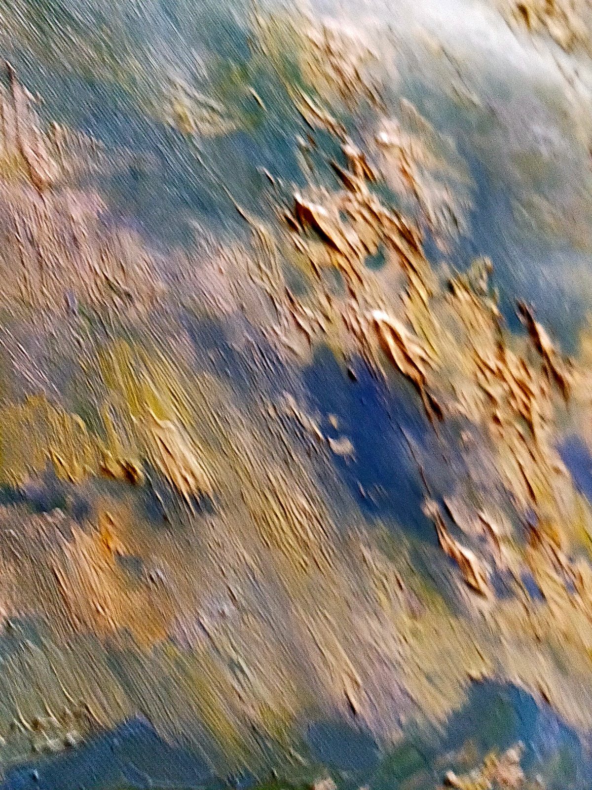 Malerische Landschaft in Öl – Flusslandschaft mit altem Ba