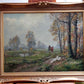 Ölgemälde Landschaft – Herunterziehende Herbststimmung mit Reiter