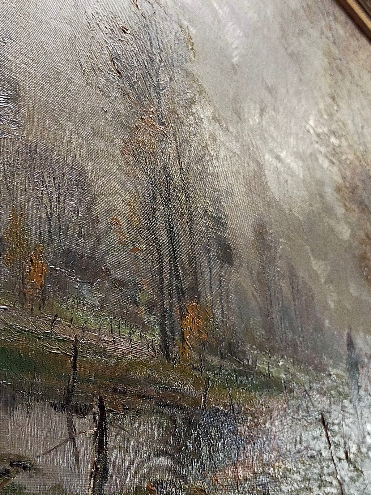 Ölgemälde Landschaft – Herunterziehende Herbststimmung mit Reiter