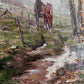Ölgemälde Landschaft – Herunterziehende Herbststimmung mit Reiter