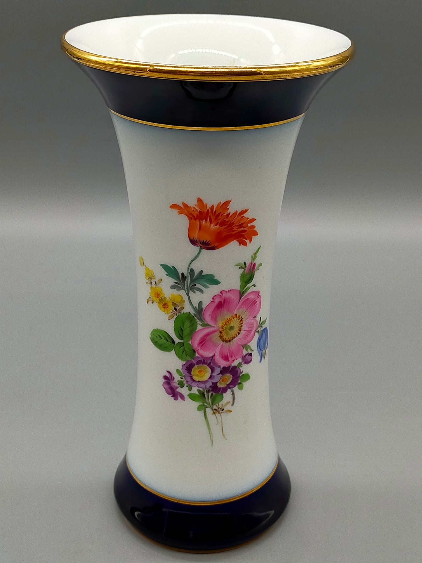 Meissen Porzellanvase – Handbemalte Trompetenvase Blumen 1 Wahl