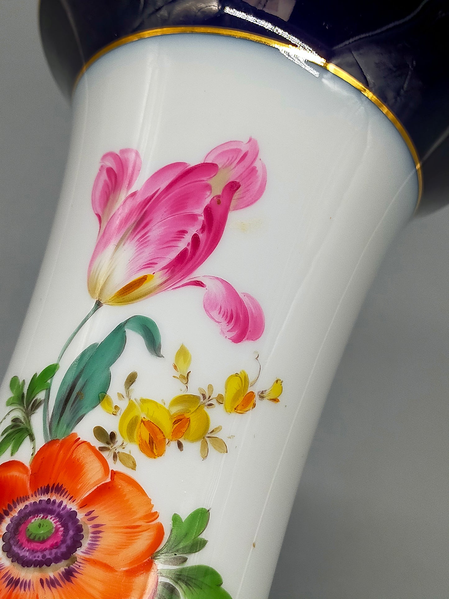 Meissen Porzellanvase – Handbemalte Trompetenvase Blumen 1 Wahl