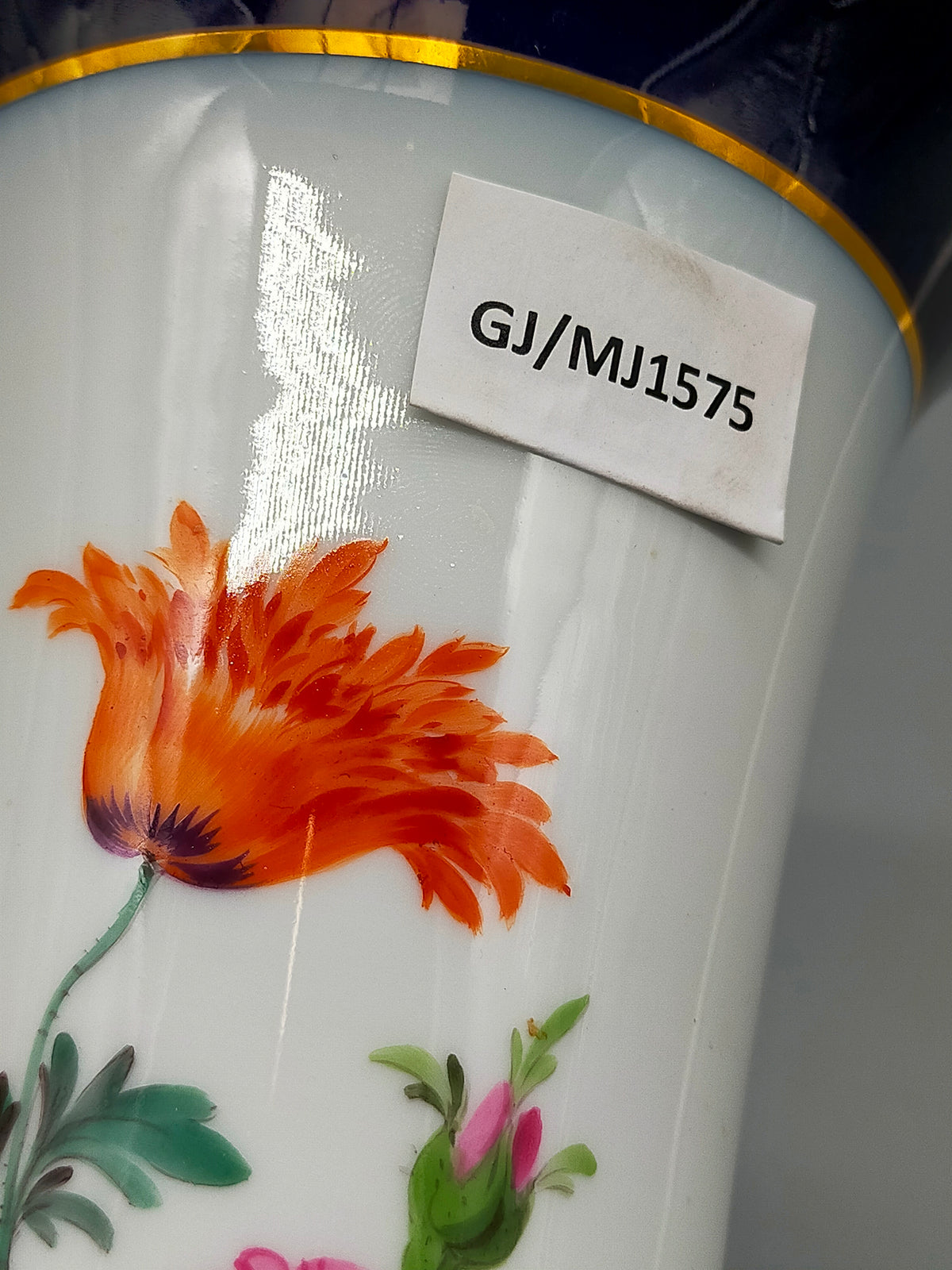 Meissen Porzellanvase – Handbemalte Trompetenvase Blumen 1 Wahl