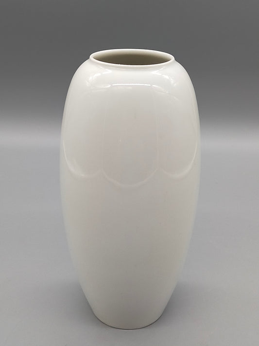 Heinrich Selb Porzellan Vase – Weiße Designer Vase mit Relieffeld