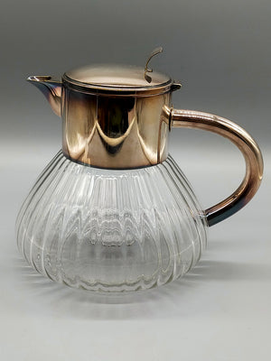 Edle Glaskanne mit Versilberter Montierung & Siebeinsatz – Tee-/Kaffeekanne