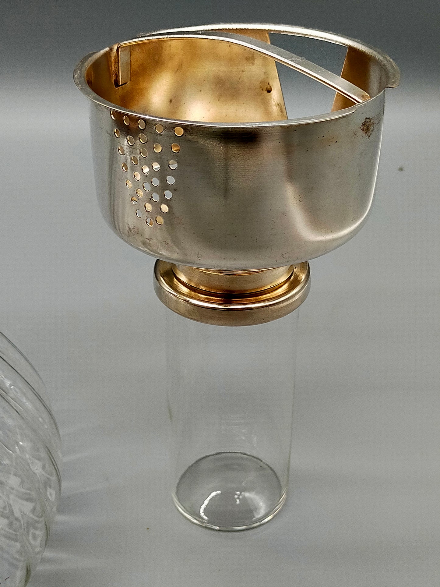 Edle Glaskanne mit Versilberter Montierung & Siebeinsatz – Tee-/Kaffeekanne