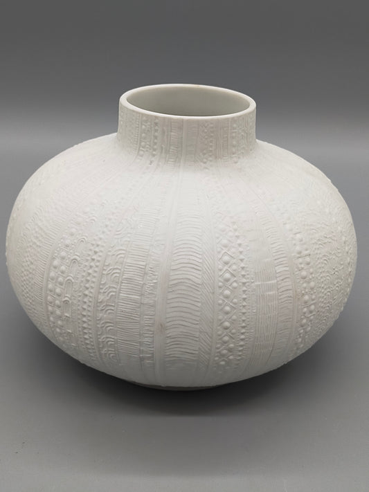 Heinrich Germany Bisquitporzellan Vase – Mid-Century Strukturvase