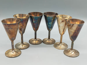 6er Set Versilberte Schnapsbecher Gebr. Hepp 90 – Elegant