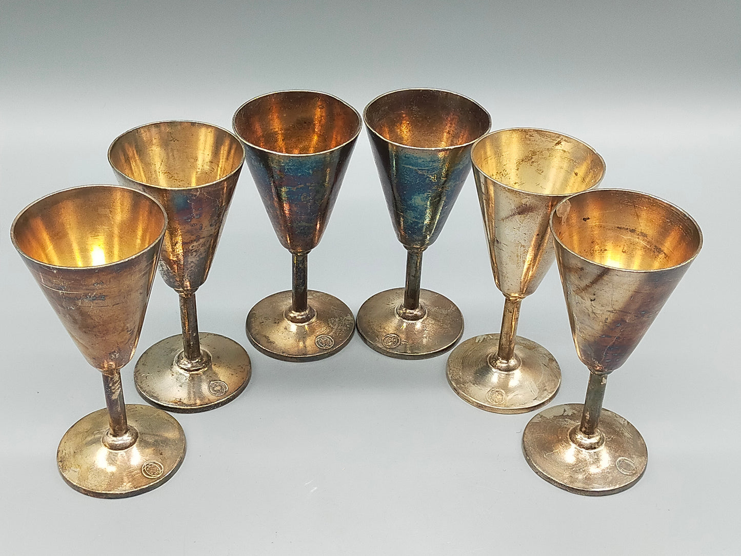 6er Set Versilberte Schnapsbecher Gebr. Hepp 90 – Elegant