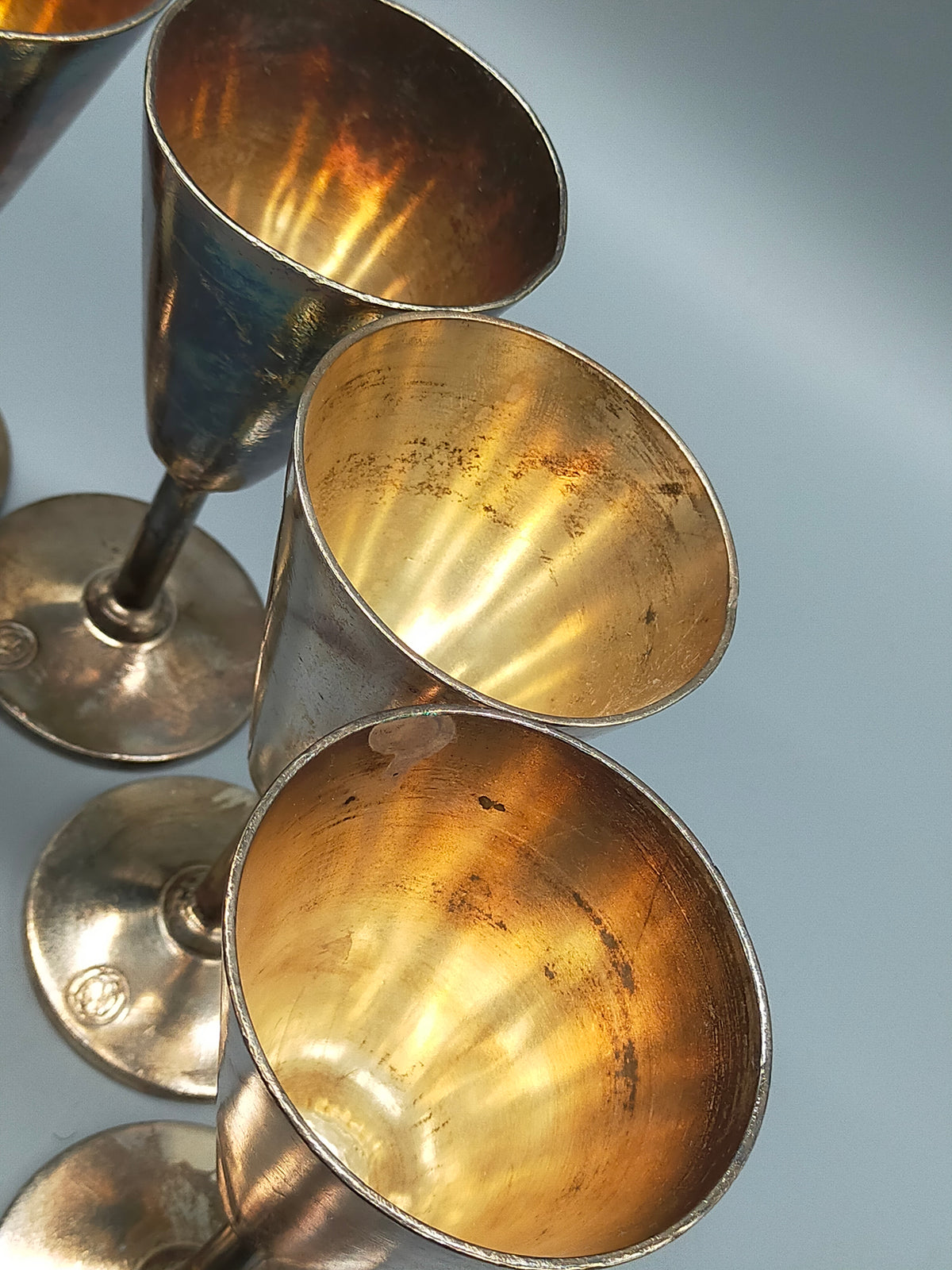 6er Set Versilberte Schnapsbecher Gebr. Hepp 90 – Elegant