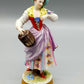 Elegante Thüringen Porzellanfigur – Handbemalte Dame mit Vogelkäfig