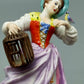 Elegante Thüringen Porzellanfigur – Handbemalte Dame mit Vogelkäfig