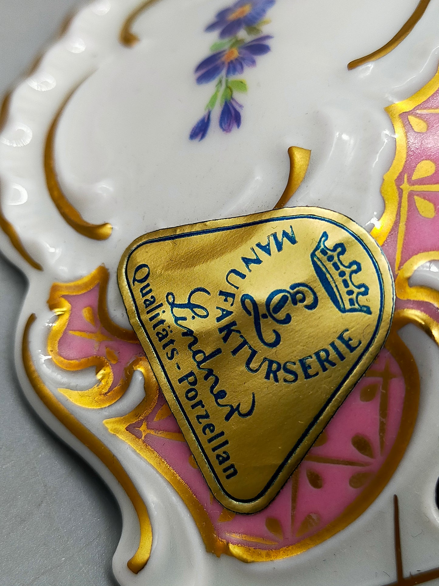 Elegante Lindner Kerzenleuchter – Dresdner Dekor Prinzess Rosé