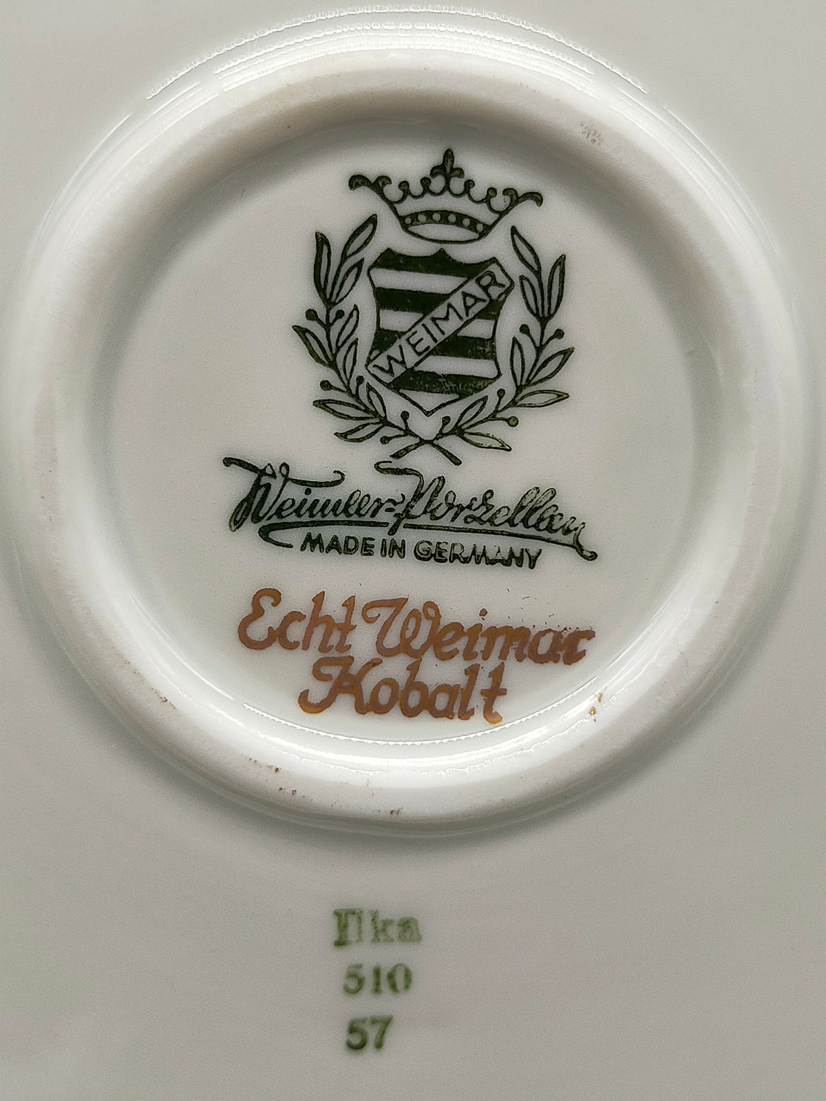 Echtes Weimar Kobalt Porzellan Schale Goldstaffage
