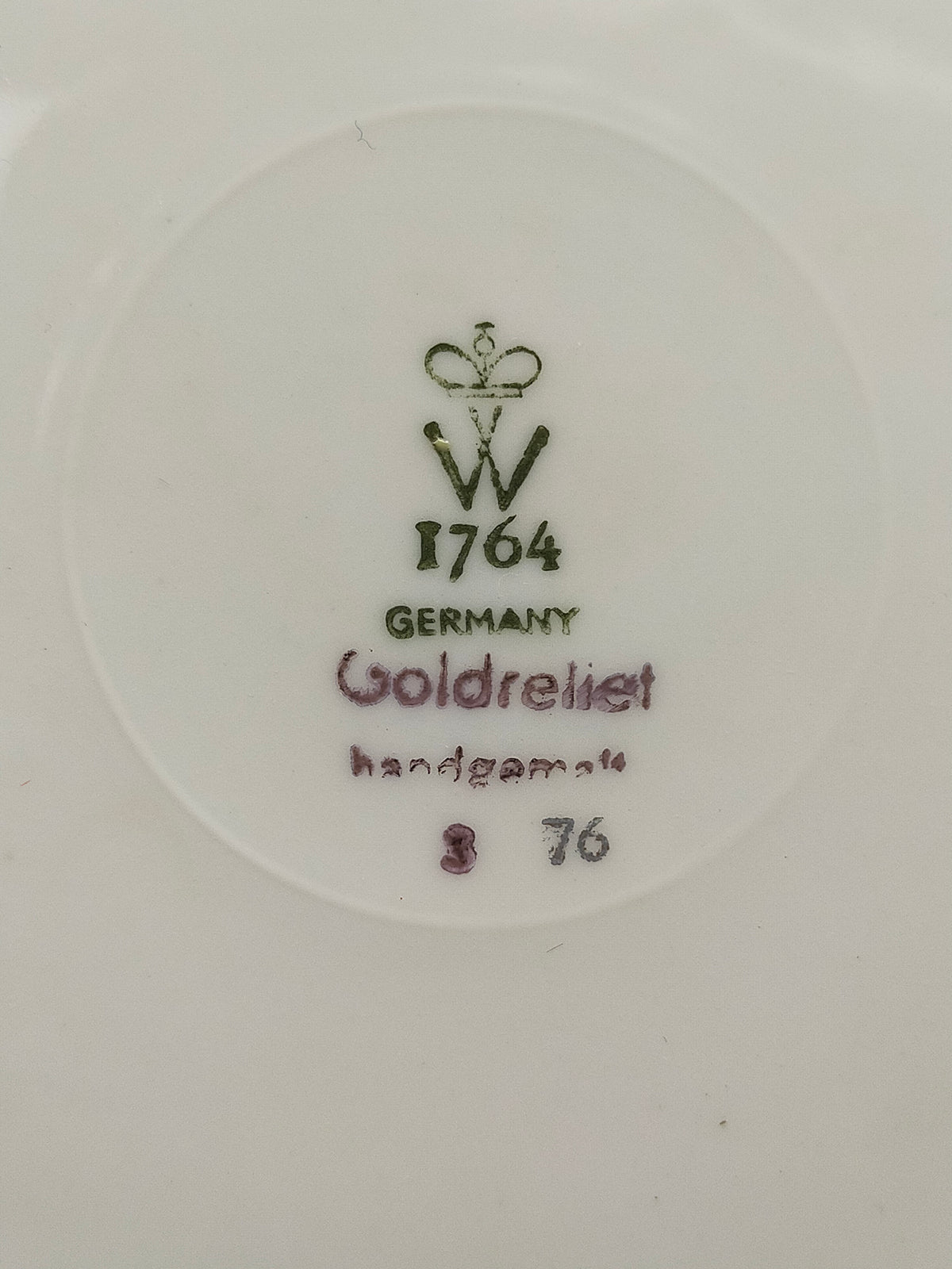 Wandteller Porzellan Wallendorf Goldrelief Handgemalt Blumen