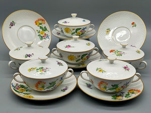 Elegante Bing & Grøndahl Suppentassen – Handbemaltes Porzellan Set