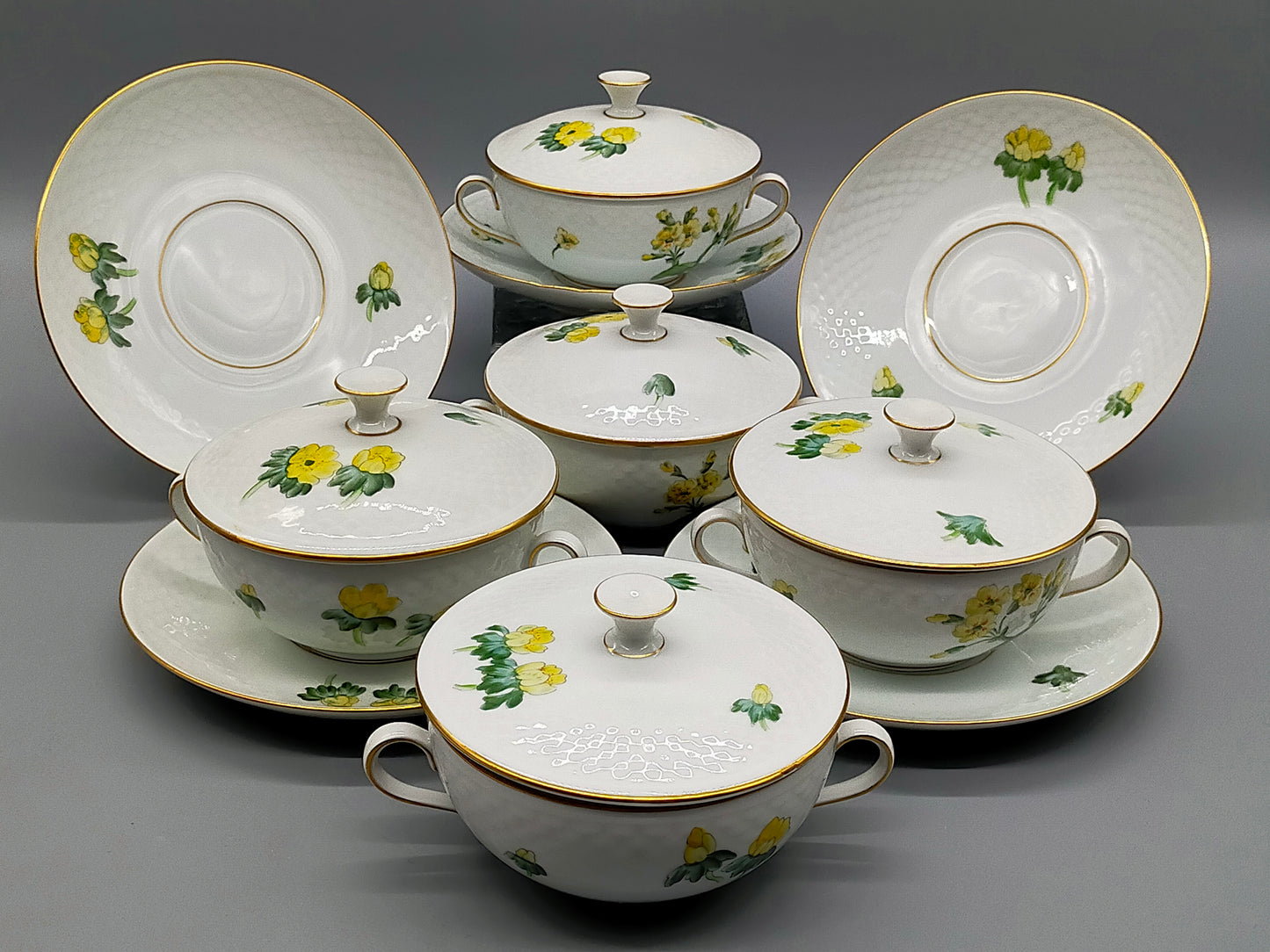 Bing & Grøndahl Suppentassen Set – Handbemalt Porzellan