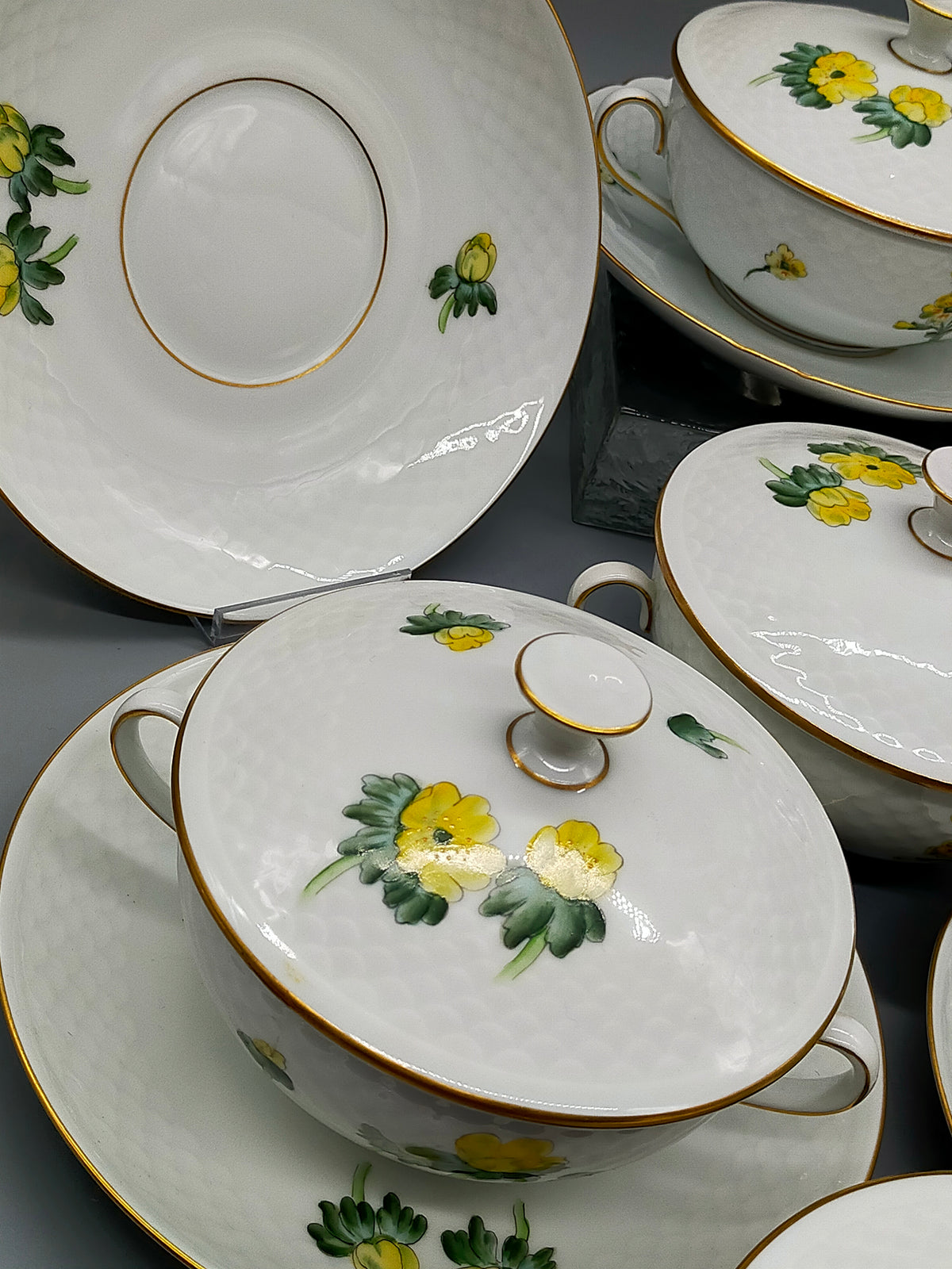 Bing & Grøndahl Suppentassen Set – Handbemalt Porzellan