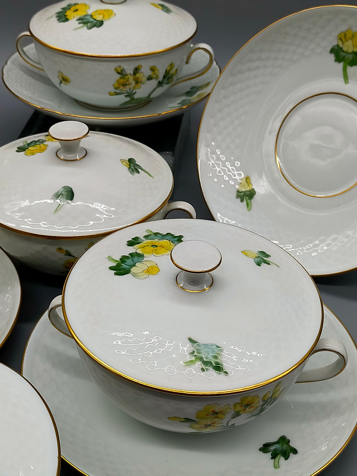 Bing & Grøndahl Suppentassen Set – Handbemalt Porzellan