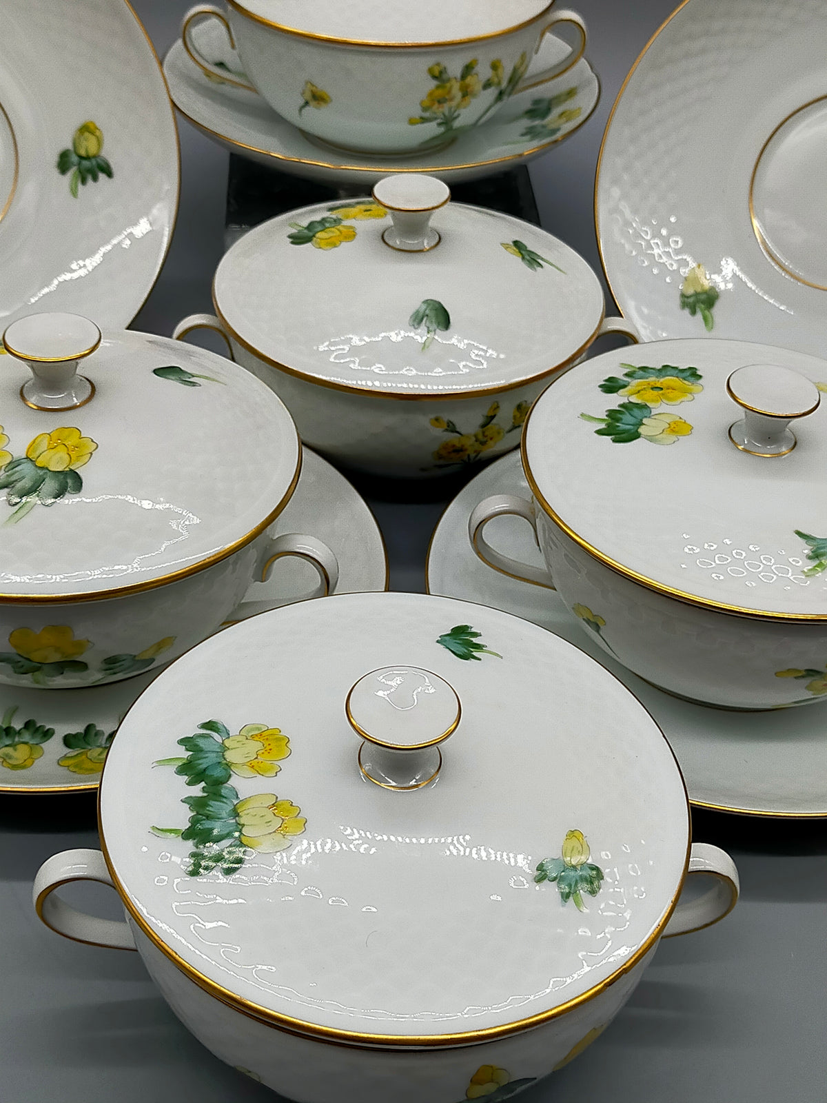 Bing & Grøndahl Suppentassen Set – Handbemalt Porzellan